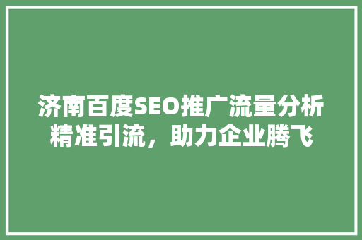 济南百度SEO推广流量分析精准引流，助力企业腾飞