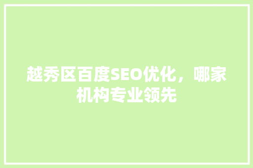 越秀区百度SEO优化，哪家机构专业领先