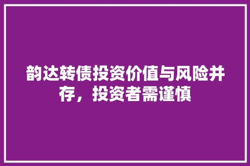 韵达转债投资价值与风险并存，投资者需谨慎