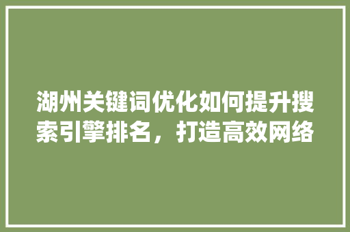 湖州关键词优化如何提升搜索引擎排名，打造高效网络营销步骤_湖州关键词优化单价