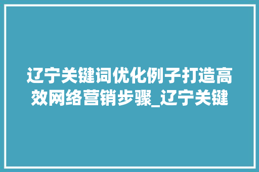 辽宁关键词优化例子打造高效网络营销步骤_辽宁关键词优化例子