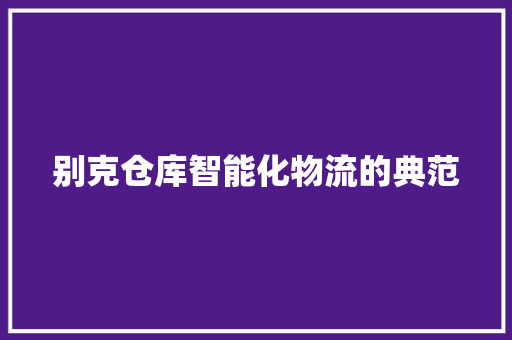 别克仓库智能化物流的典范