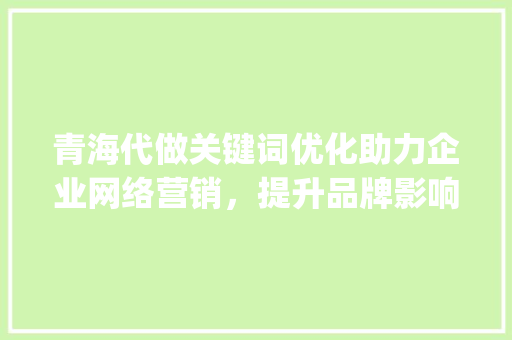 青海代做关键词优化助力企业网络营销，提升品牌影响力_青海代做关键词优化