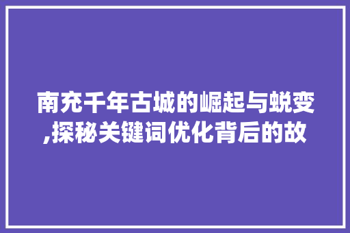 南充千年古城的崛起与蜕变,探秘关键词优化背后的故事_南充关键词优化排名