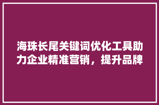 海珠长尾关键词优化工具助力企业精准营销，提升品牌影响力_海珠长尾关键词优化工具