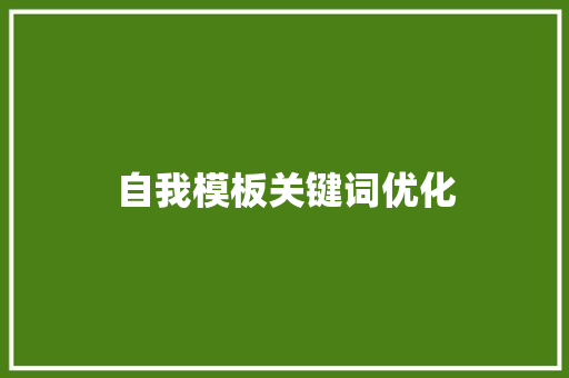 自我模板关键词优化
