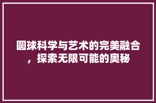 圆球科学与艺术的完美融合，探索无限可能的奥秘