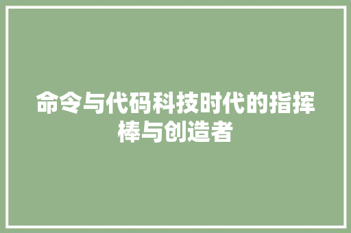 命令与代码科技时代的指挥棒与创造者