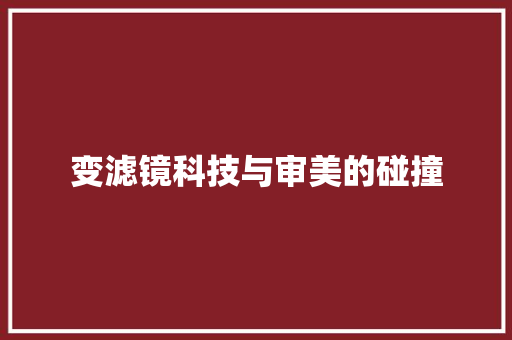 变滤镜科技与审美的碰撞