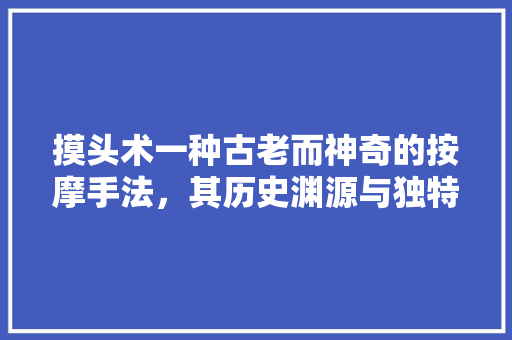 摸头术一种古老而神奇的按摩手法，其历史渊源与独特疗效