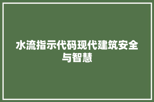 水流指示代码现代建筑安全与智慧