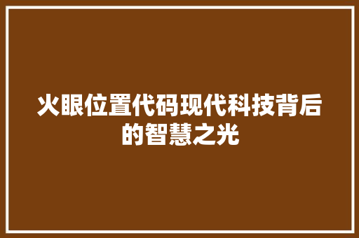 火眼位置代码现代科技背后的智慧之光