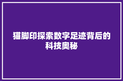 猫脚印探索数字足迹背后的科技奥秘