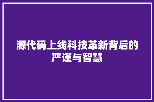 源代码上线科技革新背后的严谨与智慧