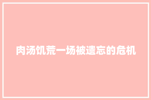 肉汤饥荒一场被遗忘的危机