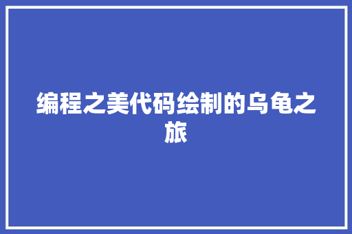 编程之美代码绘制的乌龟之旅