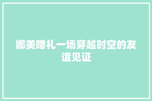 娜美赠礼一场穿越时空的友谊见证