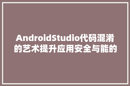 AndroidStudio代码混淆的艺术提升应用安全与能的奥秘