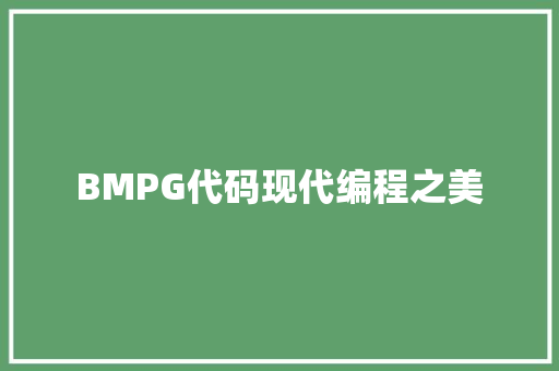 BMPG代码现代编程之美