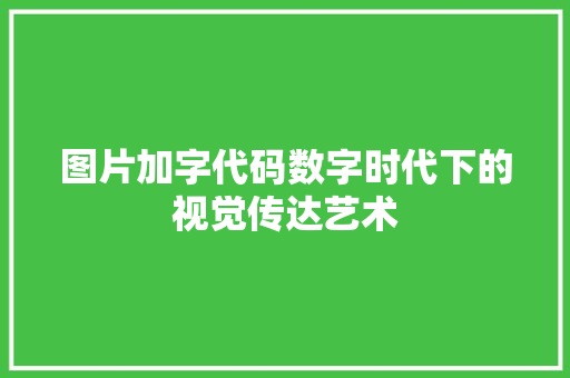 图片加字代码数字时代下的视觉传达艺术