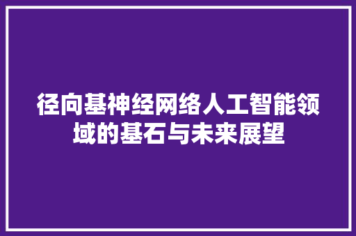 径向基神经网络人工智能领域的基石与未来展望