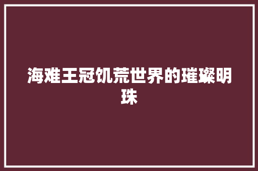 海难王冠饥荒世界的璀璨明珠
