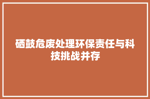 硒鼓危废处理环保责任与科技挑战并存