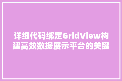 详细代码绑定GridView构建高效数据展示平台的关键