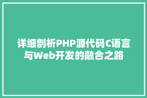 详细剖析PHP源代码C语言与Web开发的融合之路