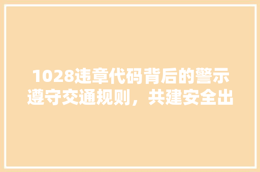 1028违章代码背后的警示遵守交通规则，共建安全出行环境