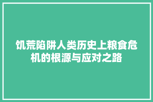 饥荒陷阱人类历史上粮食危机的根源与应对之路