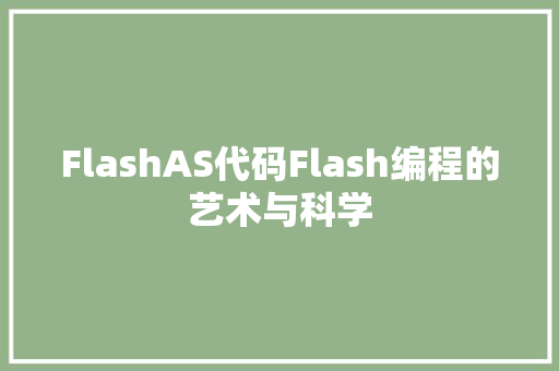 FlashAS代码Flash编程的艺术与科学