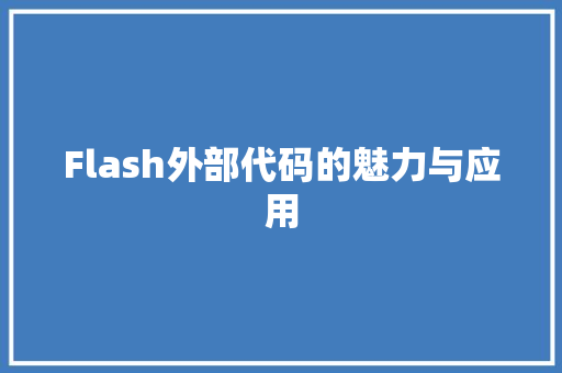 Flash外部代码的魅力与应用