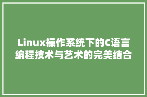 Linux操作系统下的C语言编程技术与艺术的完美结合