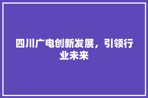 四川广电创新发展，引领行业未来
