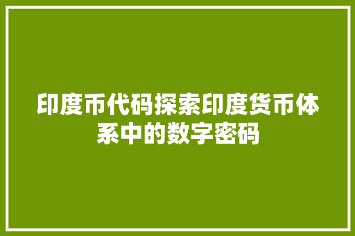 印度币代码探索印度货币体系中的数字密码