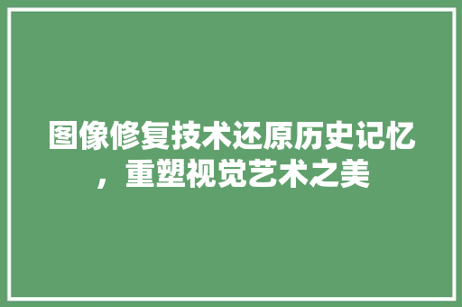 图像修复技术还原历史记忆，重塑视觉艺术之美