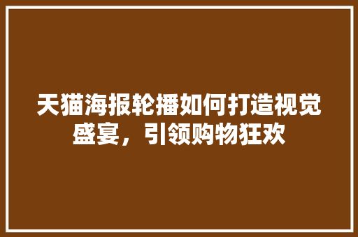 天猫海报轮播如何打造视觉盛宴，引领购物狂欢