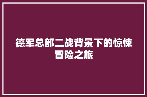 德军总部二战背景下的惊悚冒险之旅