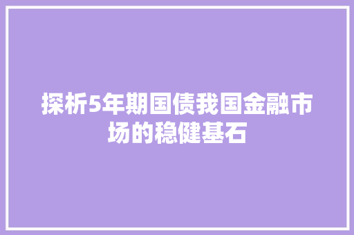 探析5年期国债我国金融市场的稳健基石