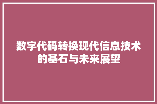 数字代码转换现代信息技术的基石与未来展望