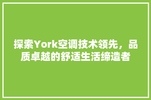 探索York空调技术领先，品质卓越的舒适生活缔造者
