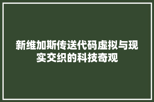 新维加斯传送代码虚拟与现实交织的科技奇观