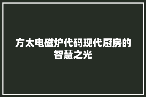 方太电磁炉代码现代厨房的智慧之光