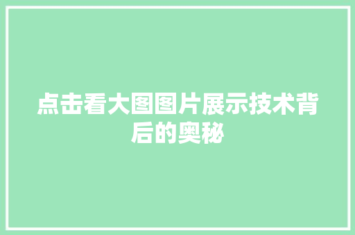 点击看大图图片展示技术背后的奥秘