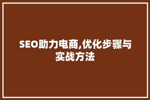 SEO助力电商,优化步骤与实战方法